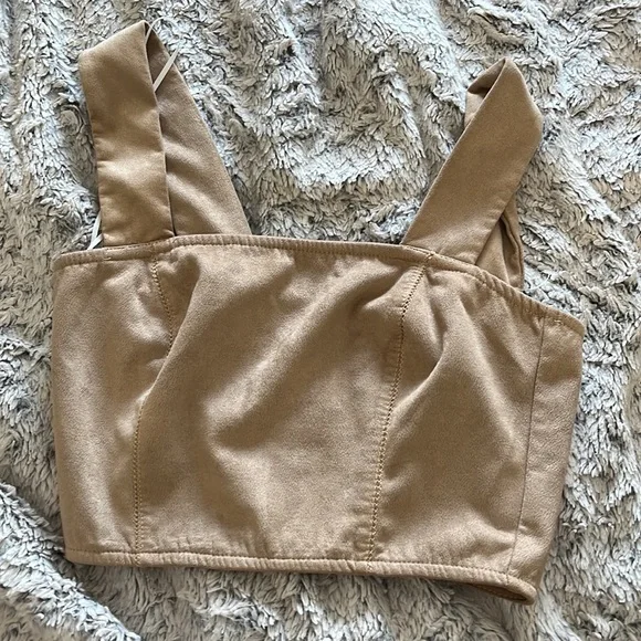 naked wardrobe Tan Faux Suede Two-Piece Dress - Picture 2 of 6